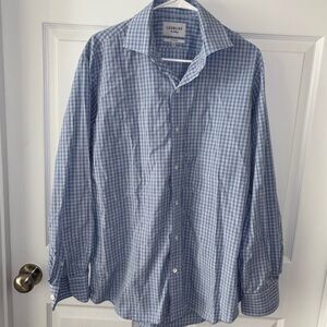 Ledbury Classic Fit Blue Checkered Shirt size 16